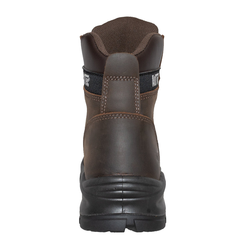 Rear view of AdTec mens 6-inch waterproof composite toe work boot with pull tab