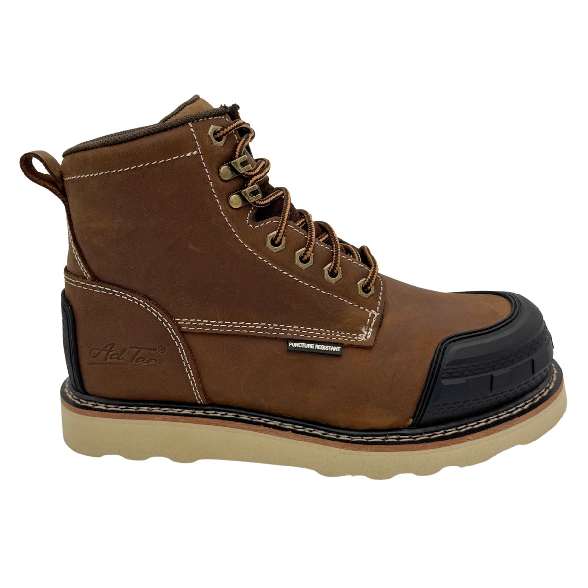 AdTec mens 6-inch lace-up work boot with composite toe and puncture resistant sole