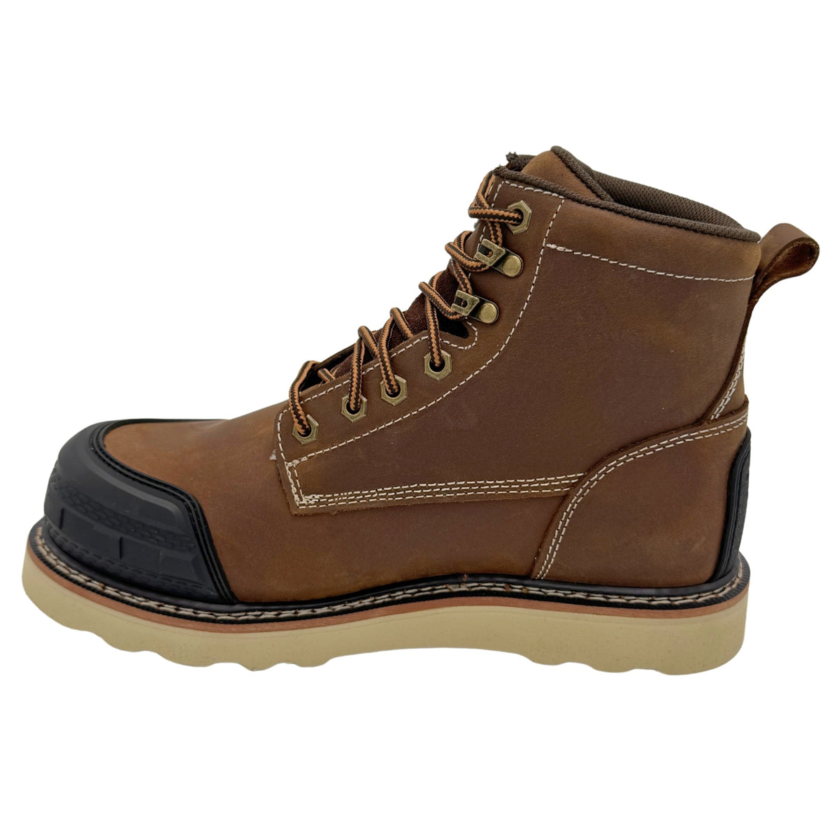 AdTec mens 6-inch lace-up work boot with composite toe and wedge sole, lateral view