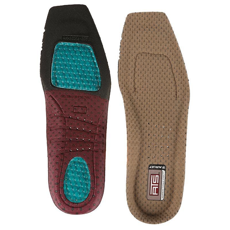 Ariat ATS Wide Square Footbed insoles shown top and bottom views side by side