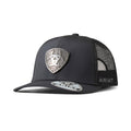Ariat men's trucker cap with metal shield logo patch and mesh back panel