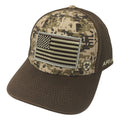 Ariat men's baseball cap with digital camouflage front panel and embroidered American flag patch