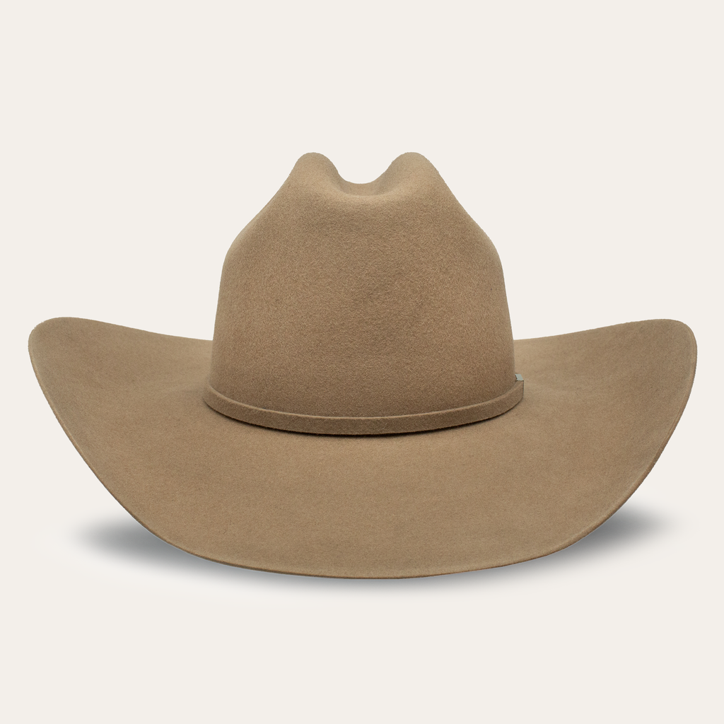 Ariat men's felt cowboy hat with wide brim and center-crease crown, front view