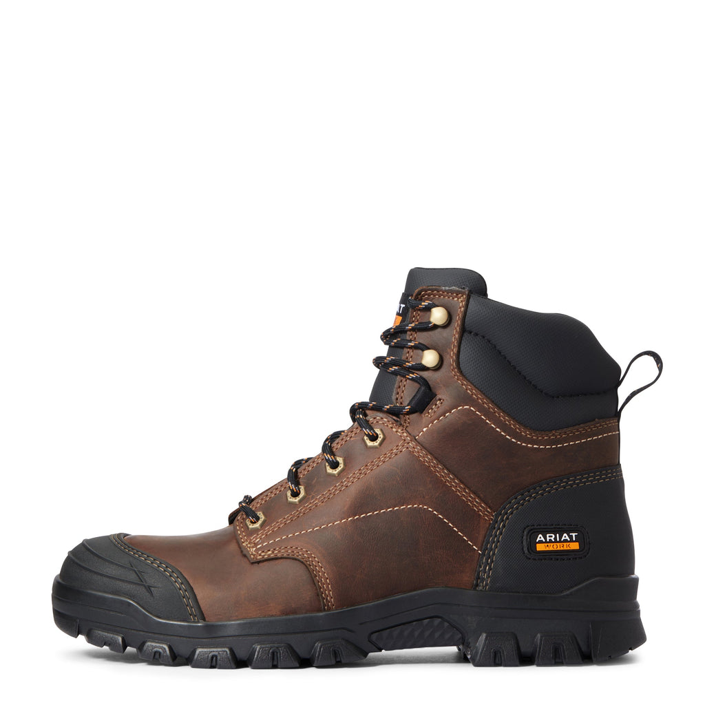 Ariat Work men's lace-up work boot with brown leather upper and black rubber outsole