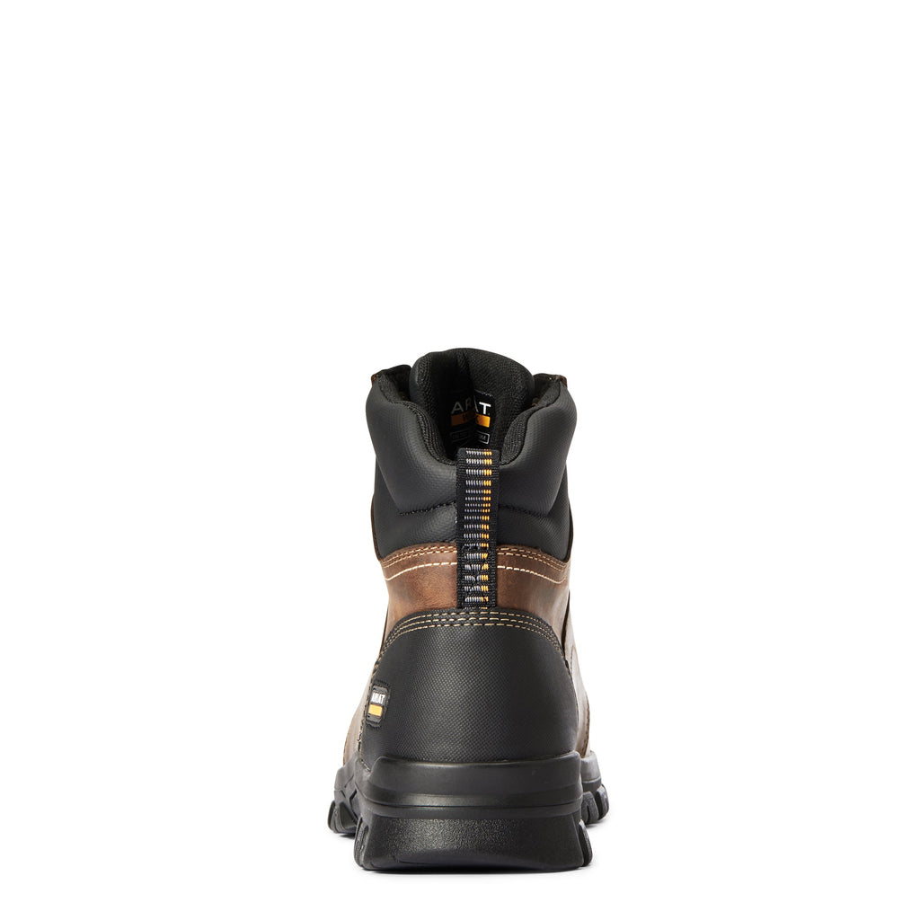 Rear view of Ariat men's work boot showing heel pull tab and rugged outsole