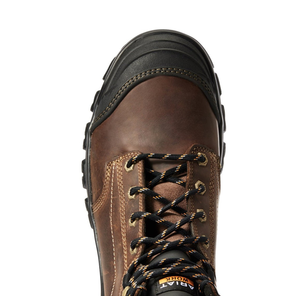Ariat Work men's lace-up work boot with protective rubber toe guard, top-down view