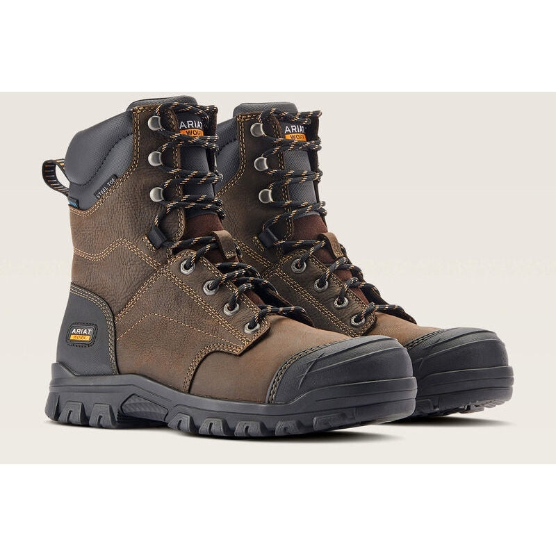 Ariat Work men's 8-inch lace-up steel toe waterproof work boots, pair view