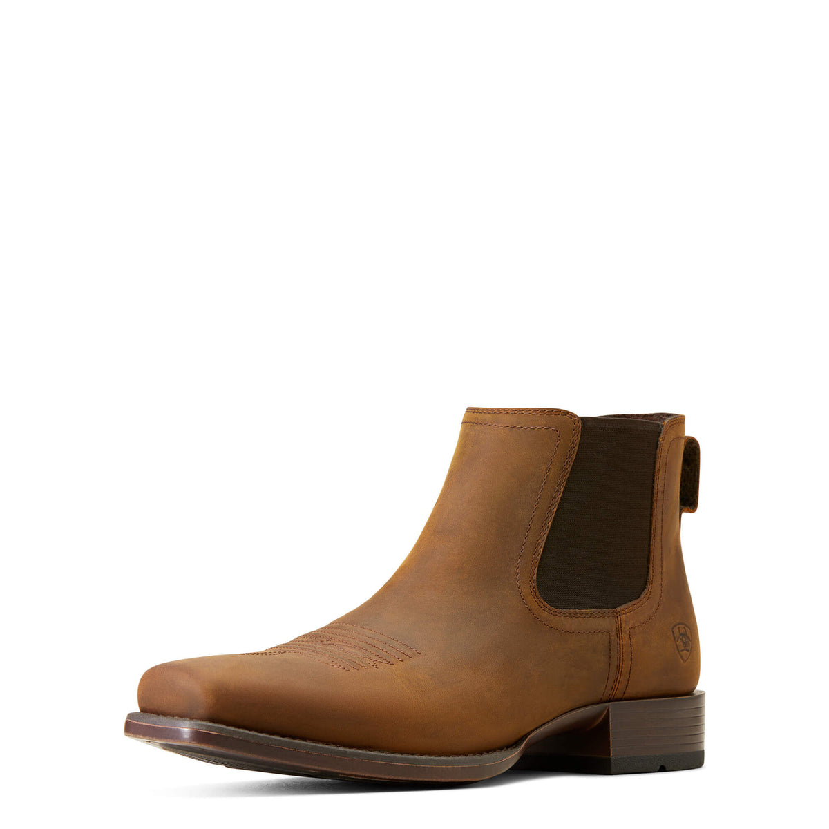Ariat men's square toe Chelsea boot with elastic side panel and pull tab
