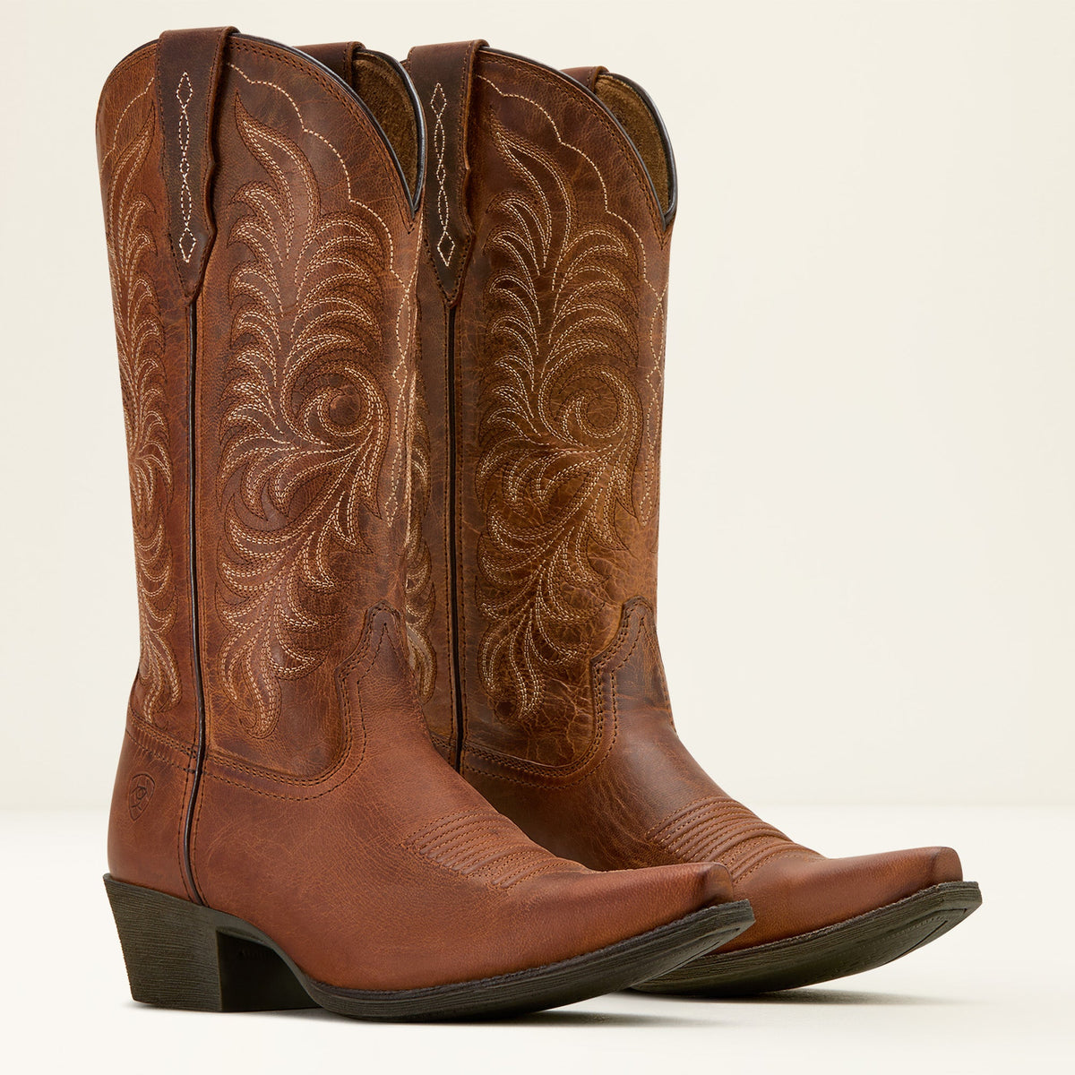 Ariat women's tall cowboy boots with intricate embroidery and square toe detail
