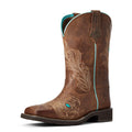 Ariat women's western cowboy boot with floral embroidery and turquoise accent details