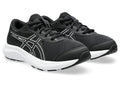 Pair of ASICS boys running shoes with white sole and striped logo detail