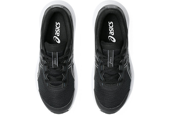 ASICS Contend 9 GS boys running shoes shown from overhead top-down angle, pair