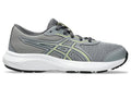 ASICS boys running shoe shown in lateral view with white midsole and black outsole