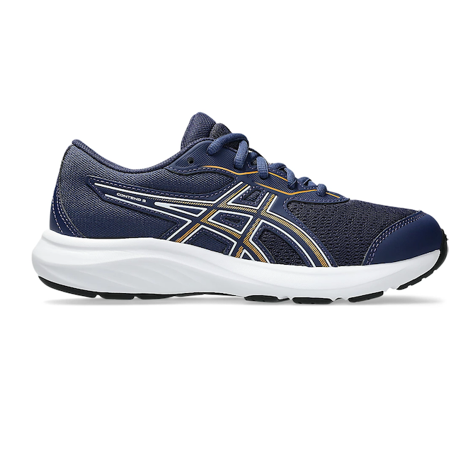 ASICS Contend 9 GS boys running shoe shown in lateral profile view on white background