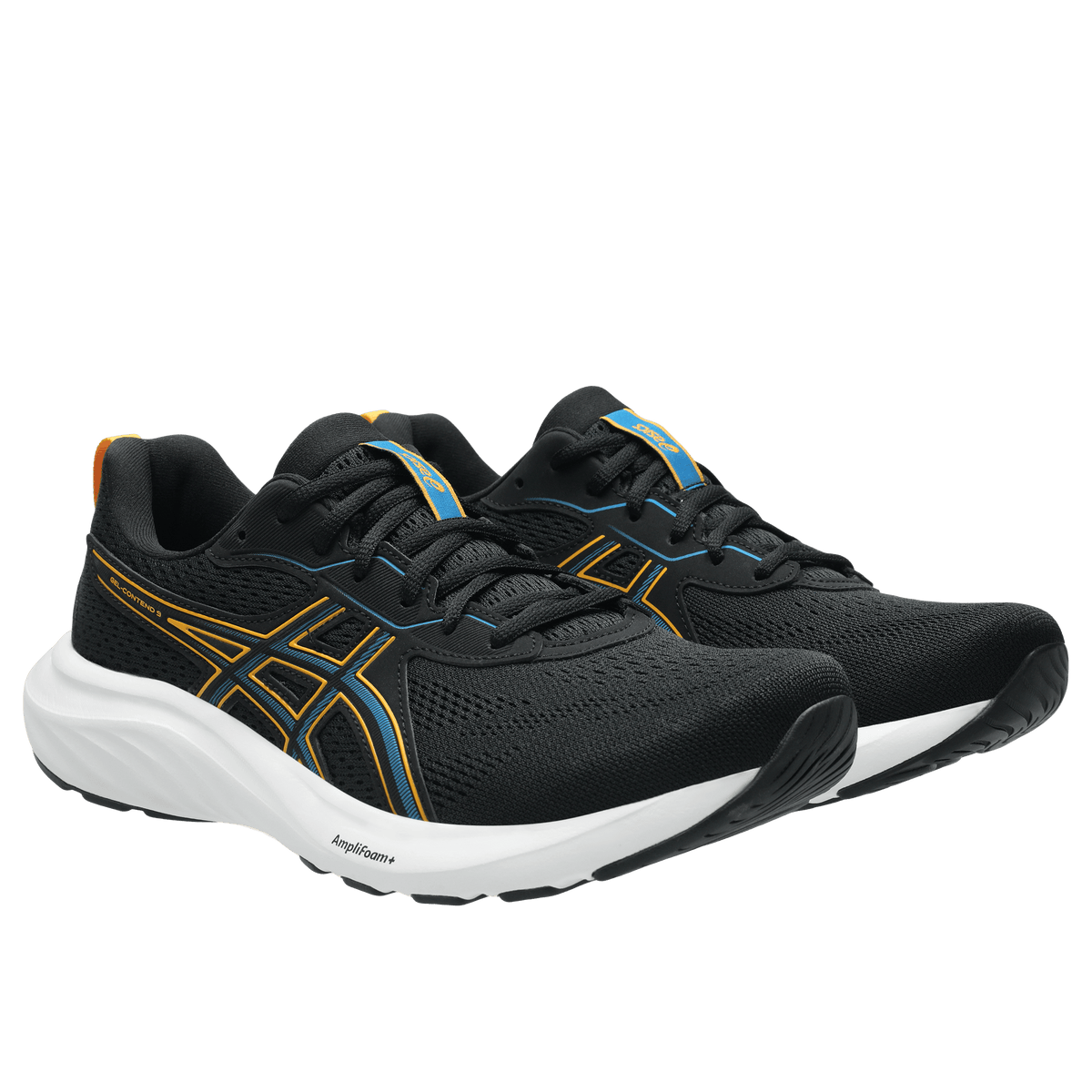ASICS Gel-Contend 9 men's running shoes pair shown at an angle on white background
