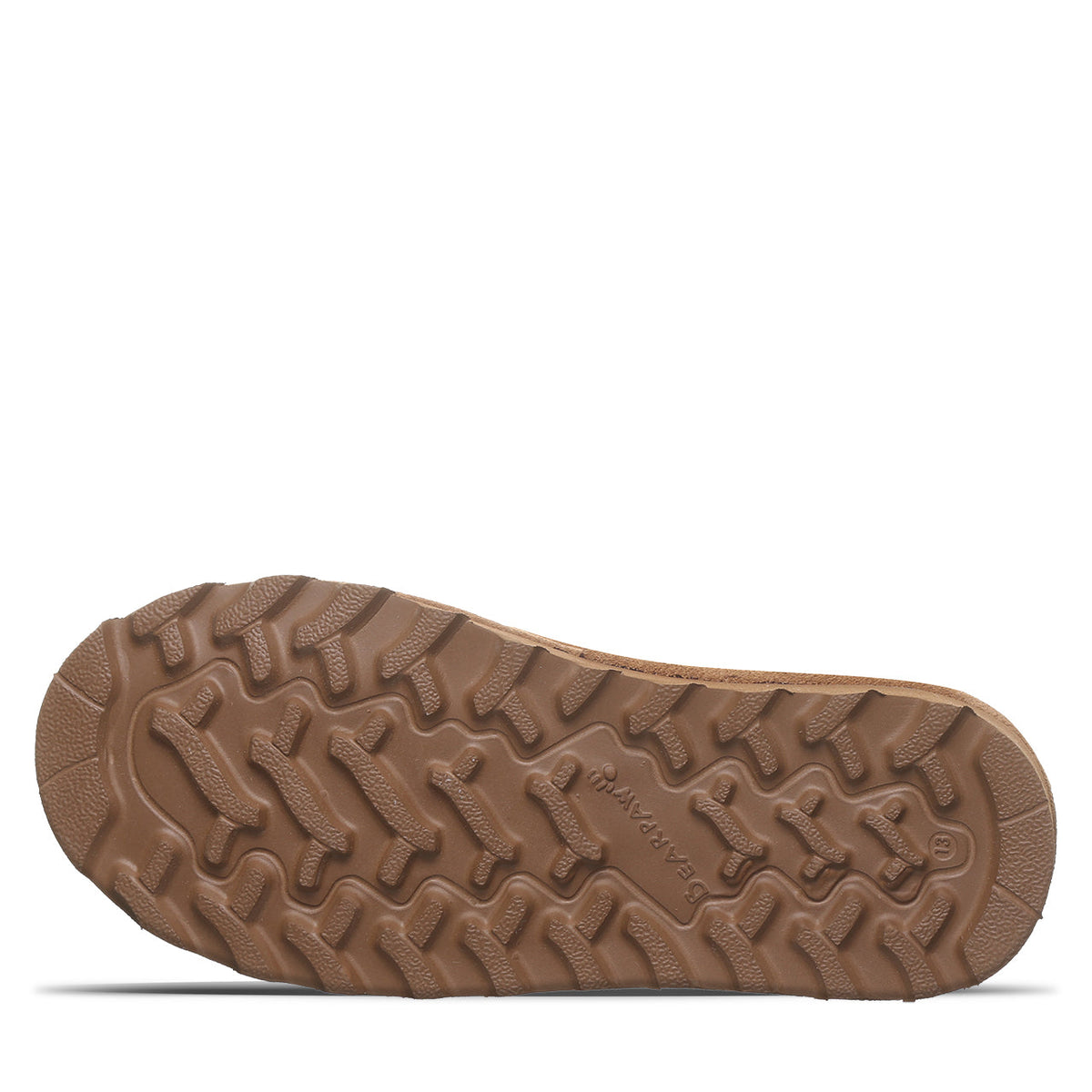 Bottom sole view of Bearpaw Girls Shorty boot showing rugged tread pattern