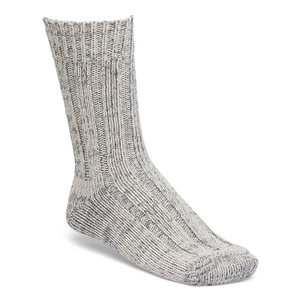 Birkenstock ribbed knit cotton crew sock displayed upright on invisible form