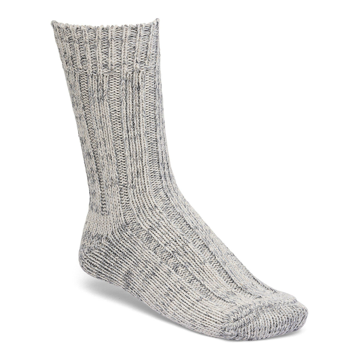 Birkenstock ribbed knit cotton crew sock displayed upright on invisible form