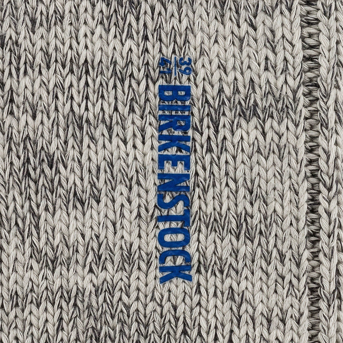 Close-up detail of Birkenstock cotton twist sock showing knit texture and brand label