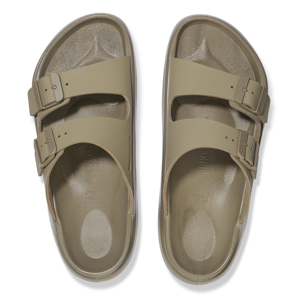 Birkenstock Mogami Terra Slide sandals with two adjustable buckle straps, top-down view