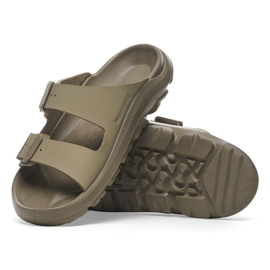 Birkenstock Mogami Terra slide sandals with double buckle straps and chunky lug sole