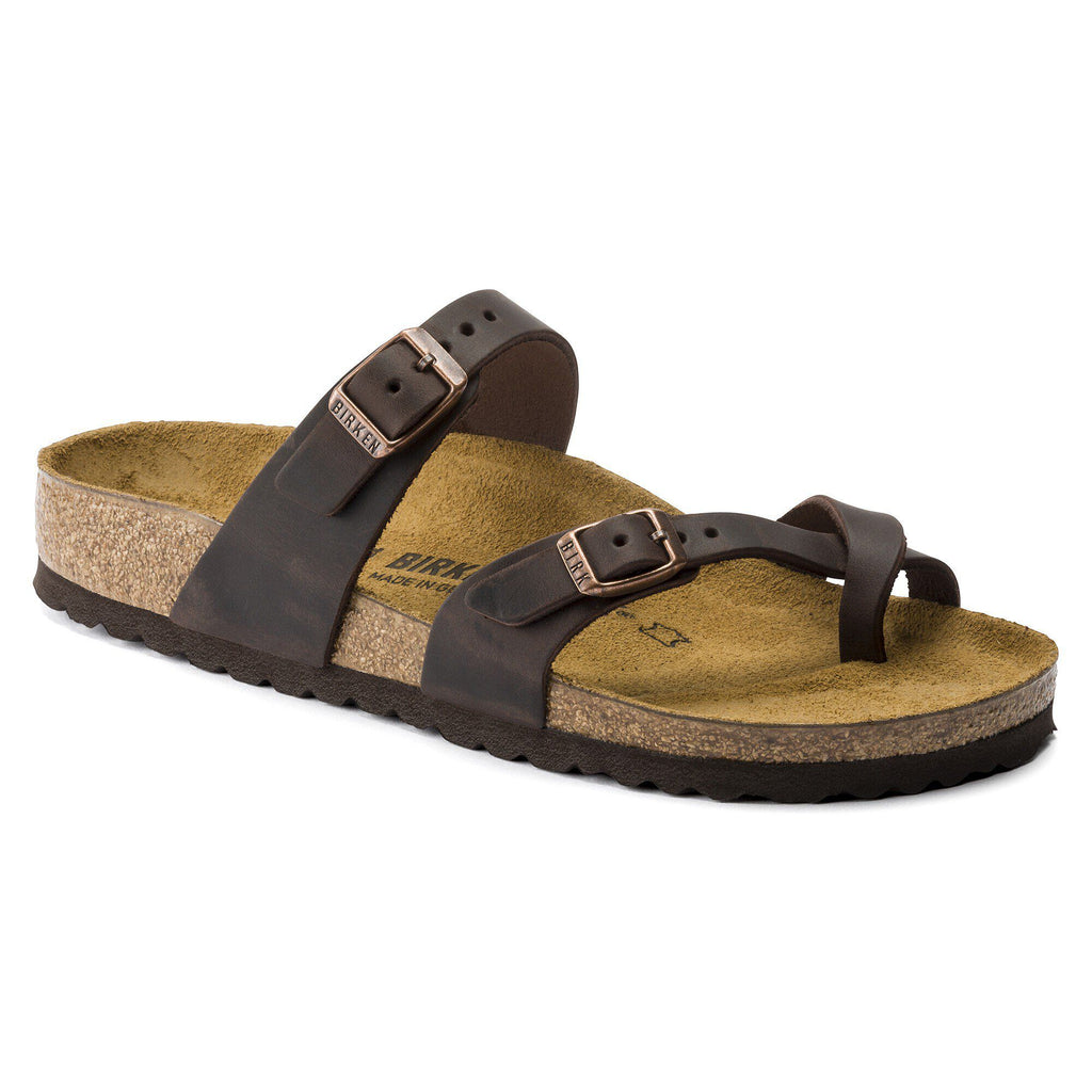 Birkenstock Mayari sandal with two adjustable buckle straps and cork footbed