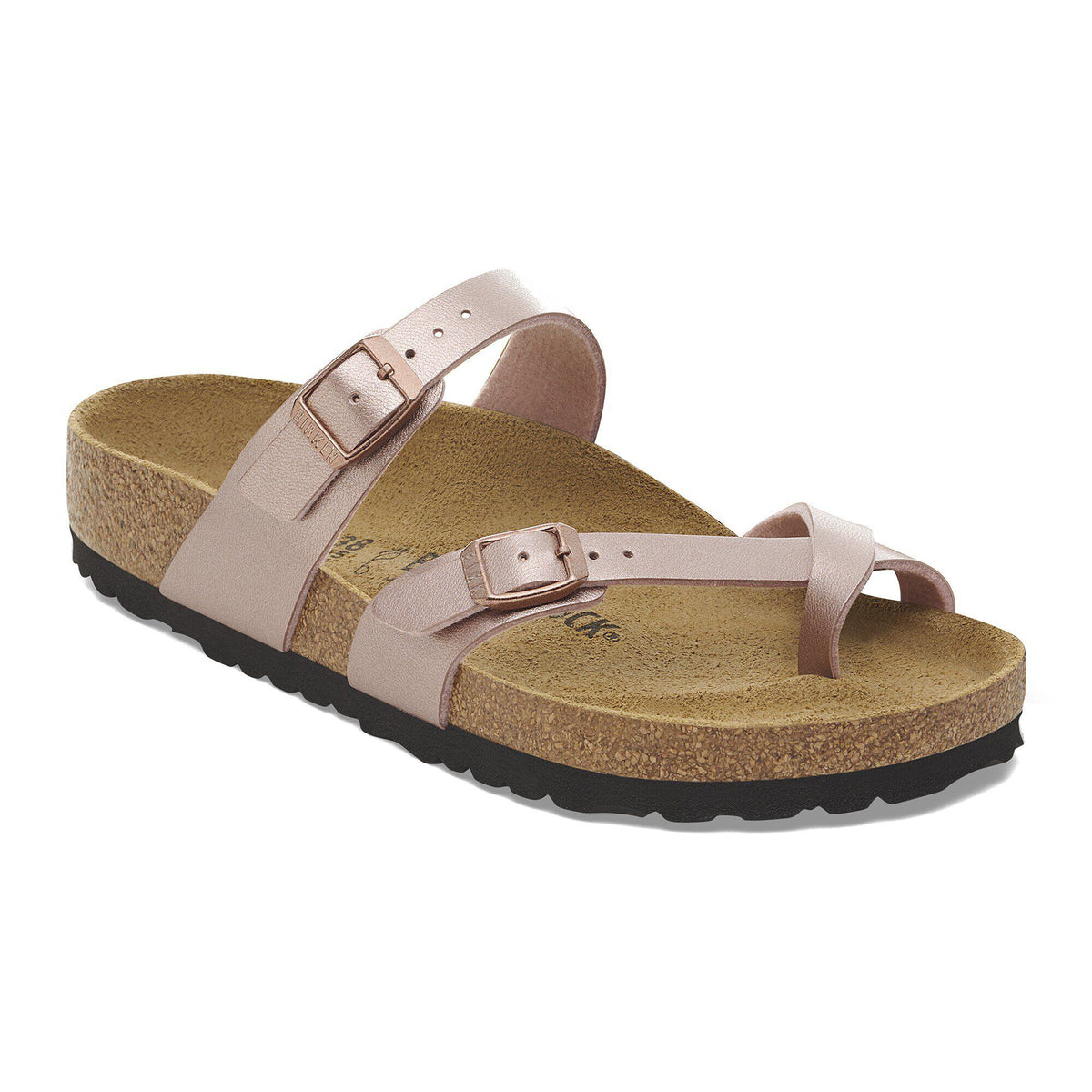 Birkenstock Mayari women's toe-loop sandal with cork footbed and two adjustable buckle straps
