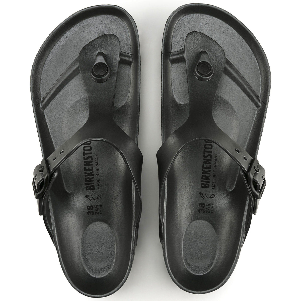 Birkenstock Gizeh EVA thong sandals with toe post strap and buckle closure, top view