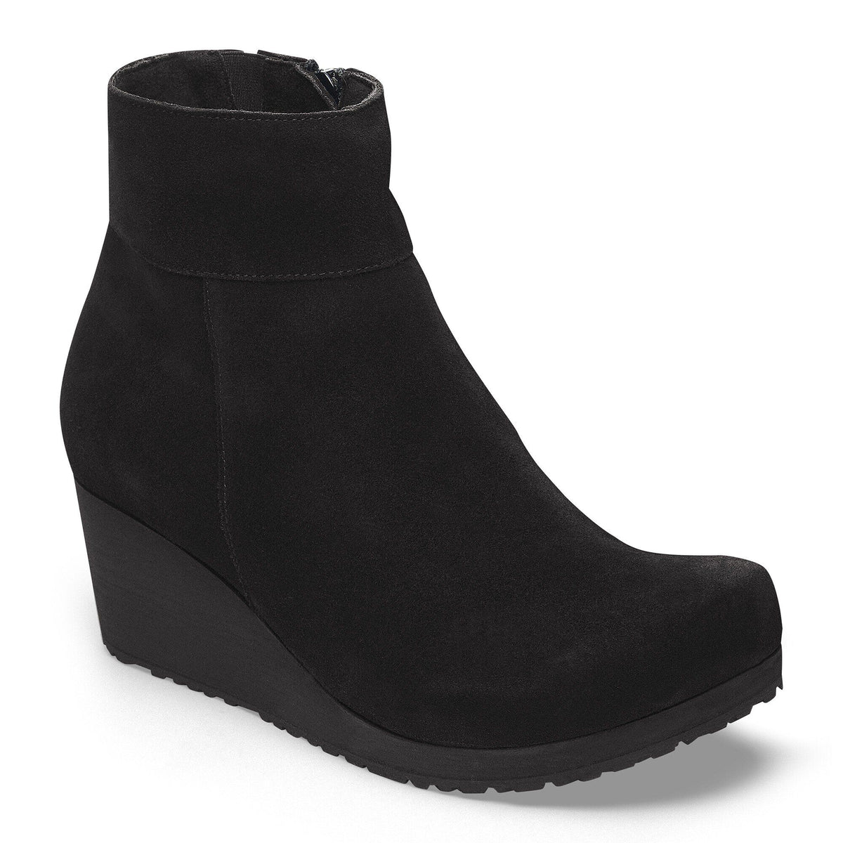 Birkenstock Papillio Ebba women's suede wedge ankle boot with side zipper closure