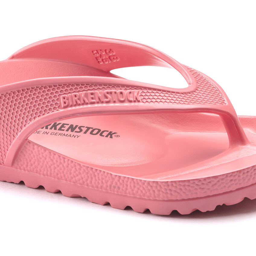 Birkenstock Honolulu EVA flip flop sandal with textured sole and toe post strap, close-up detail view