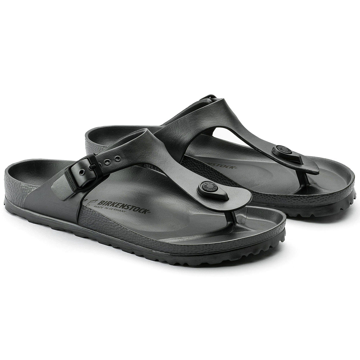 Birkenstock Gizeh EVA thong sandals with adjustable buckle strap and contoured footbed, pair view