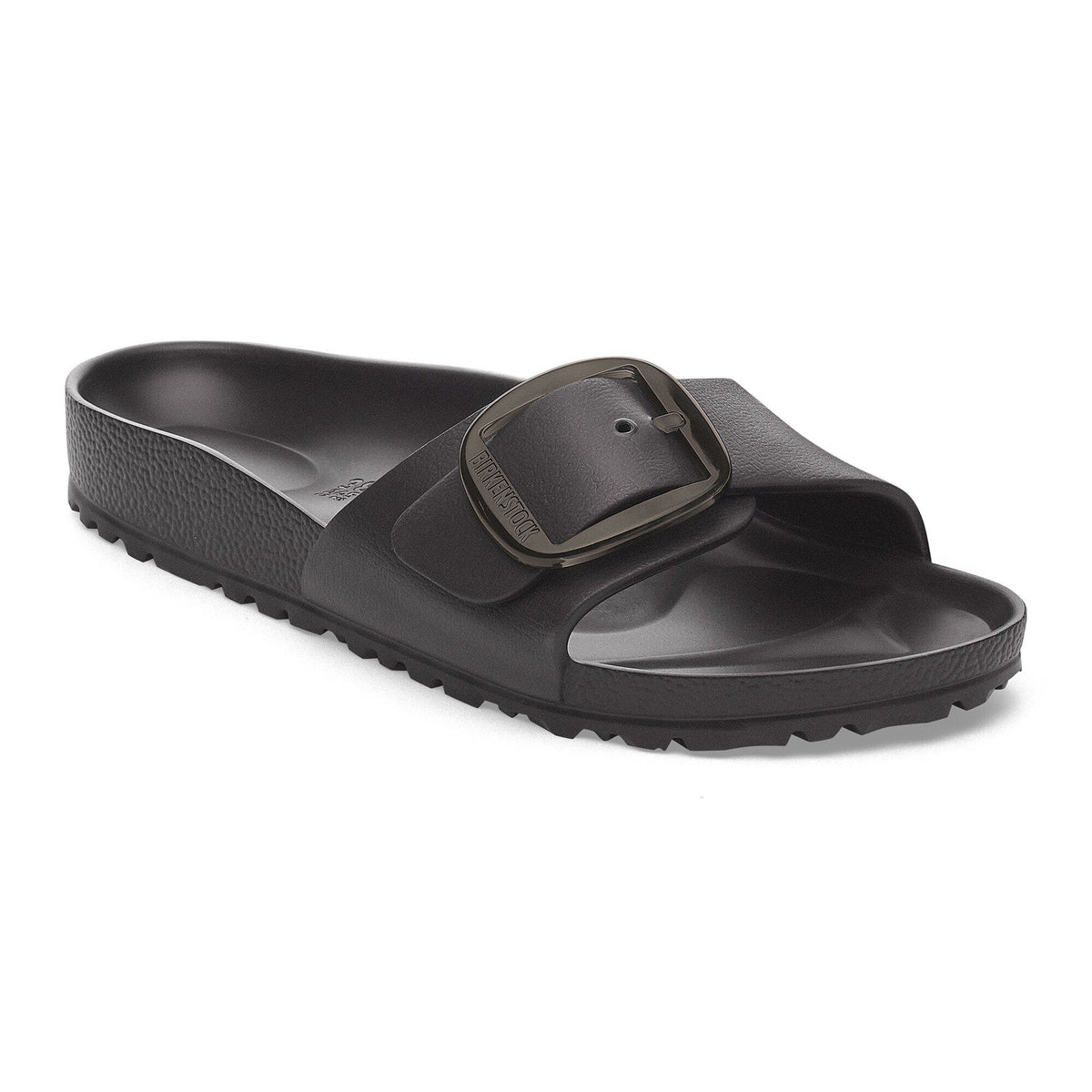 Birkenstock Madrid Big Buckle EVA single-strap slide sandal with oversized buckle and contoured footbed