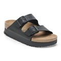 Birkenstock Arizona Platform Vegan sandal with two buckle straps and cork footbed