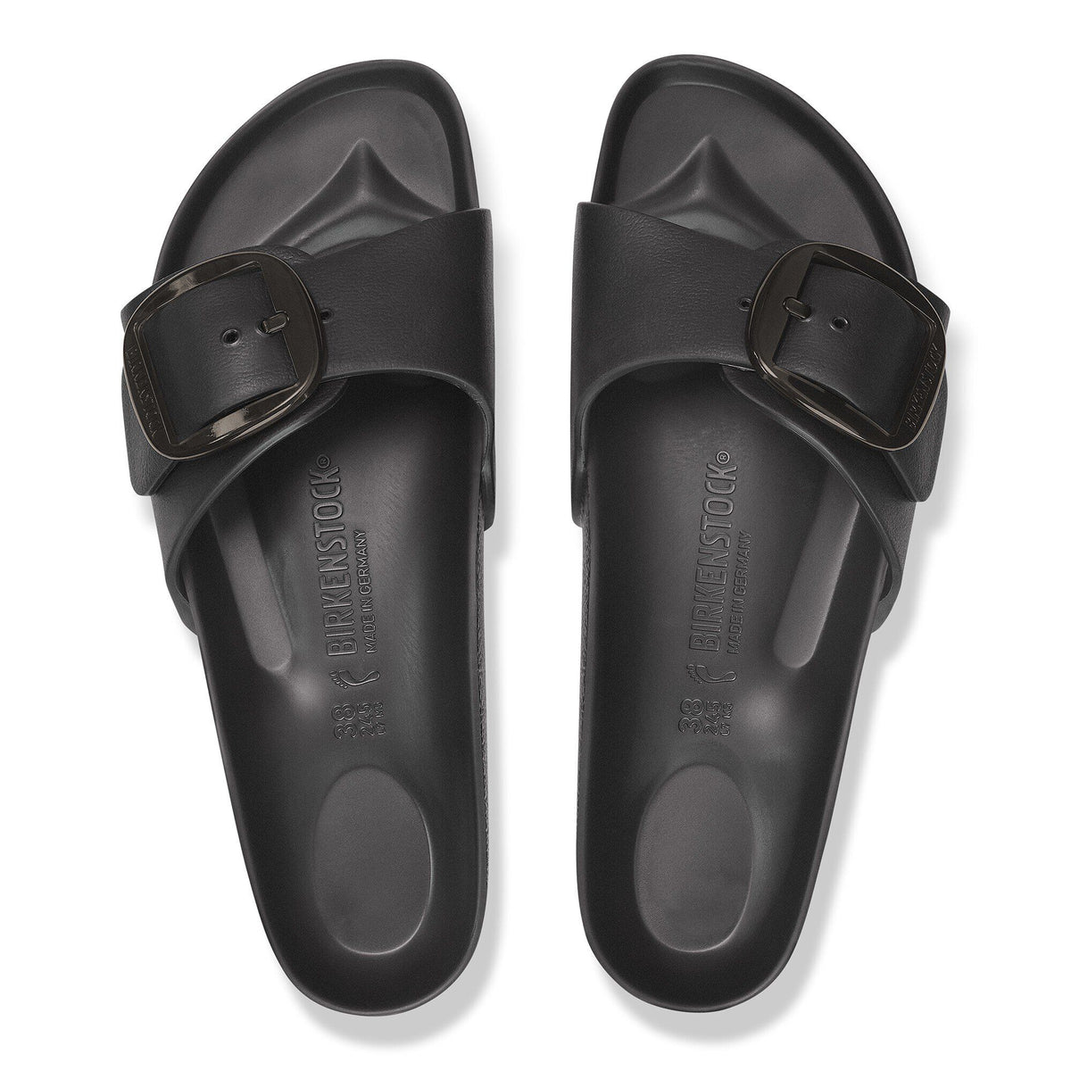 Birkenstock Madrid Big Buckle EVA sandals shown from above as a pair