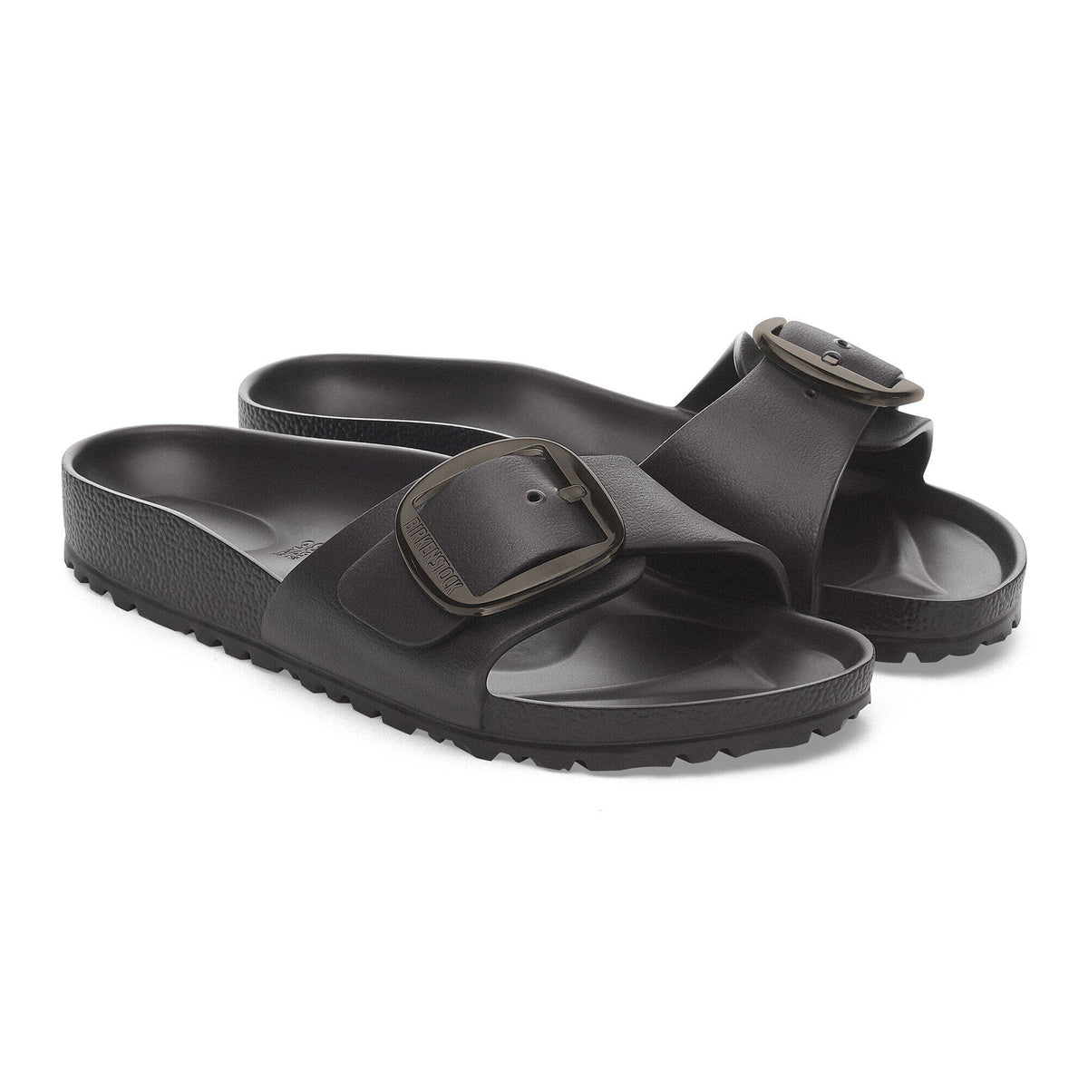 Birkenstock Madrid Big Buckle EVA slide sandals with oversized buckle strap, pair view