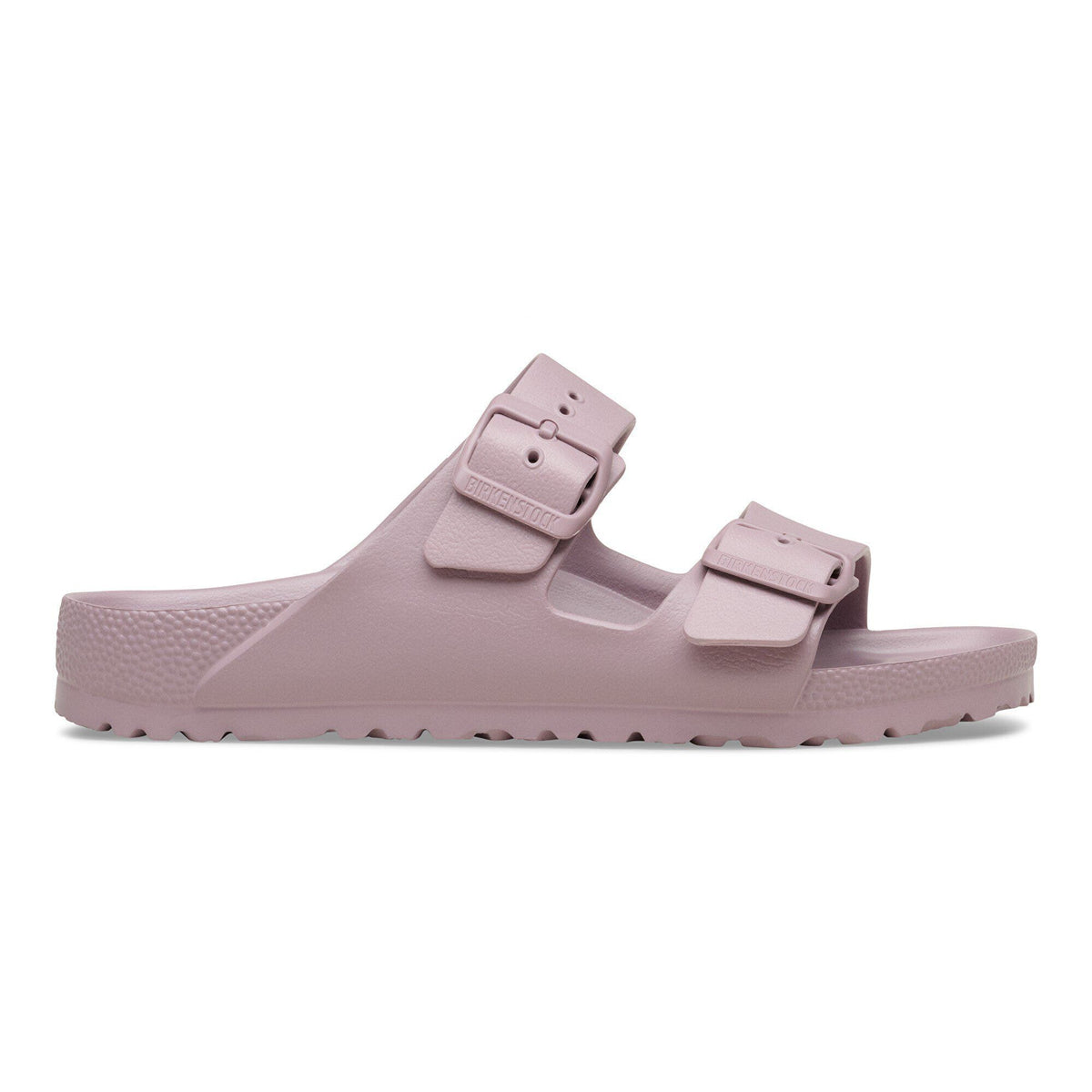 Birkenstock Arizona EVA two-strap sandal with adjustable buckles, side profile view