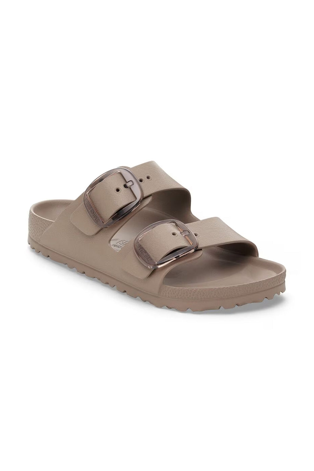 Birkenstock Arizona Big Buckle EVA two-strap slide sandal with oversized buckles on white background