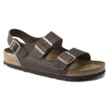 Birkenstock Milano sandal with three adjustable buckle straps and cork footbed