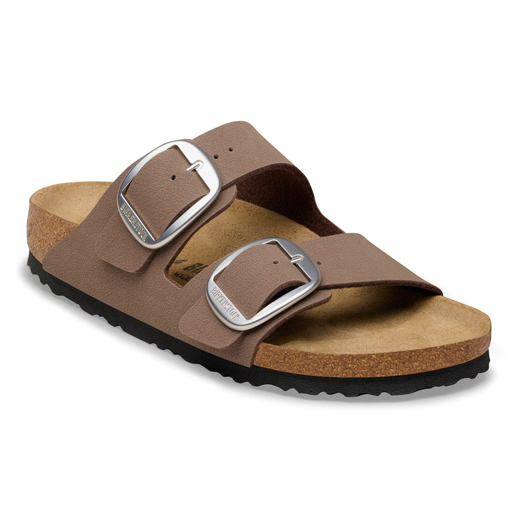 Birkenstock Arizona Big Buckle sandal with two oversized silver buckles on cork footbed
