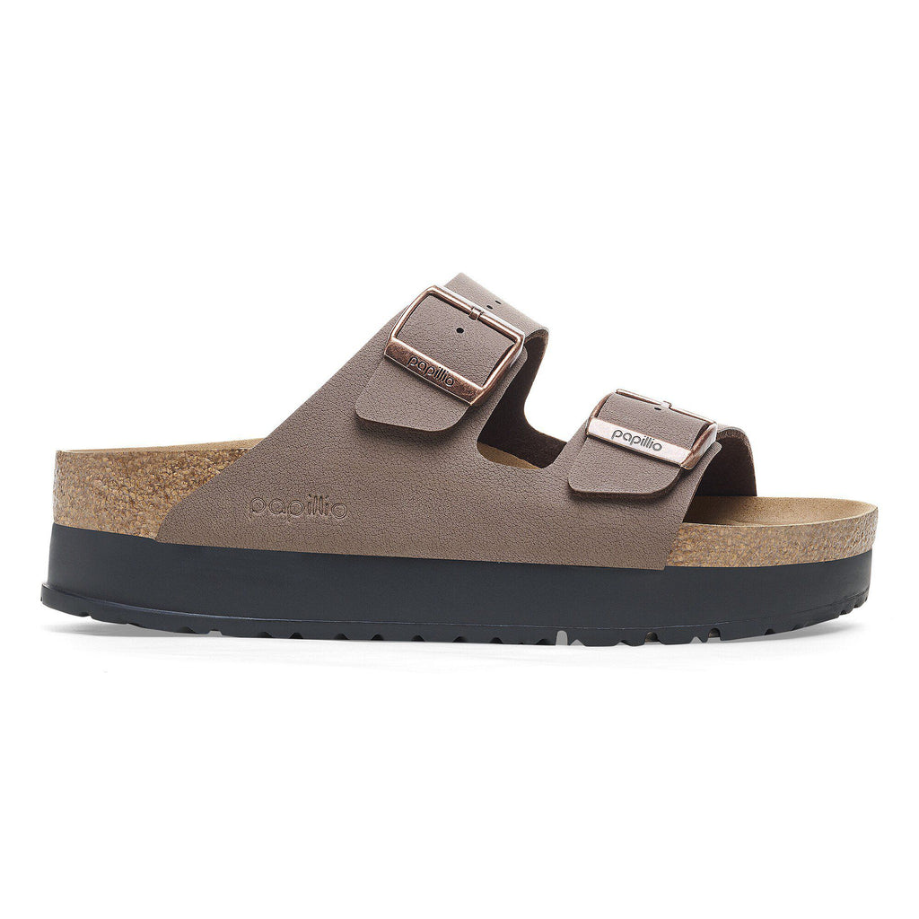 Papillio by Birkenstock Arizona Platform sandal with two adjustable buckle straps and cork footbed