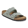 Birkenstock Arizona two-strap suede sandal with buckles on cork footbed