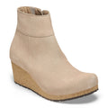 Birkenstock Ebba womens wedge ankle bootie with cork sole and side zipper