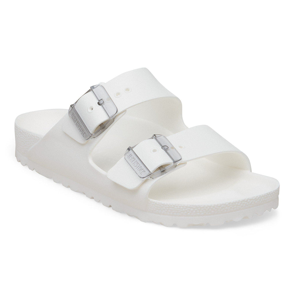 Birkenstock Arizona EVA two-strap slide sandal with adjustable buckles on white background