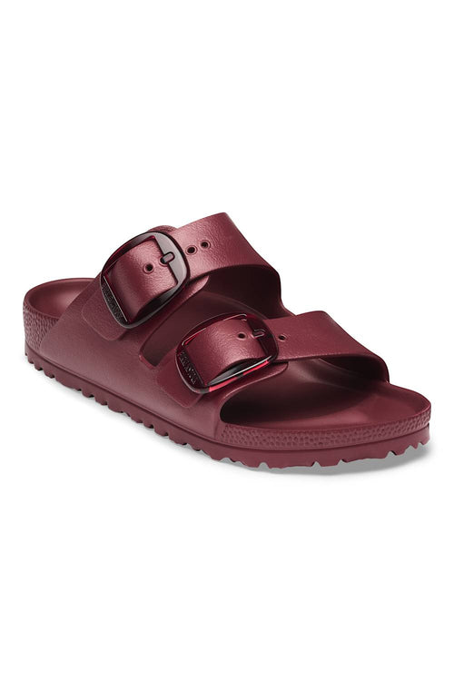 Birkenstock Arizona Big Buckle EVA slide sandal with two adjustable straps on white background