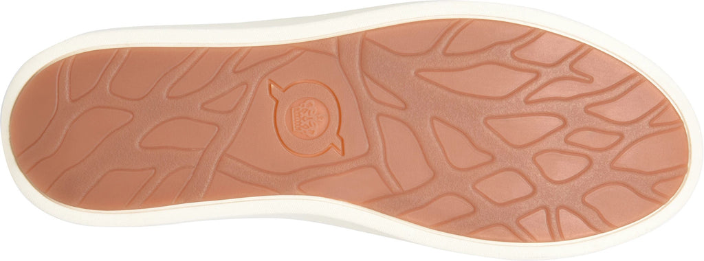 Bottom view of Born Mazzy sneaker showing leaf-patterned rubber outsole with brand logo