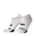 Brooks Ghost Lite no-show running socks in white shown as a pair, studio shot
