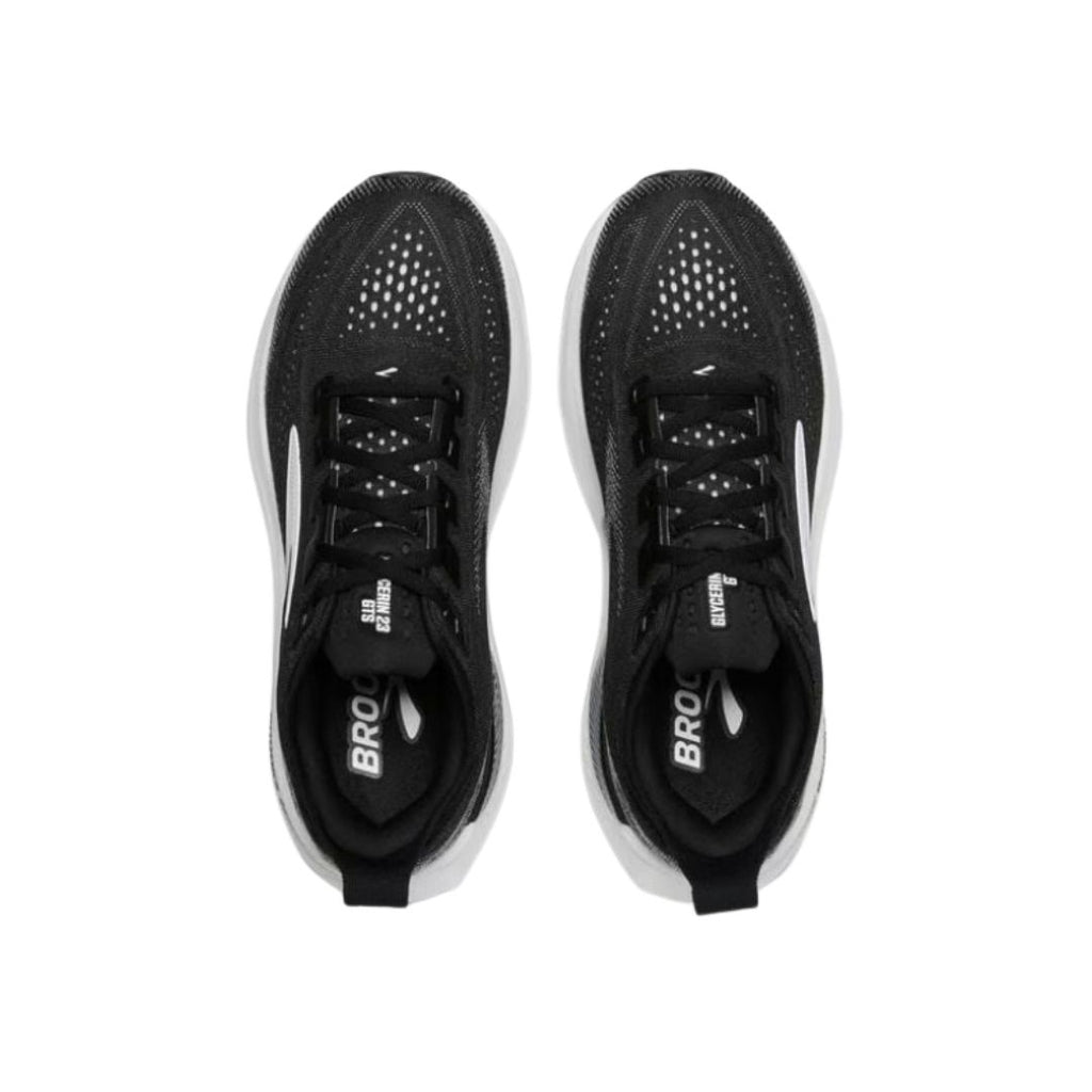 Brooks Glycerin GTS 23 mens running shoes shown from top-down overhead view as a pair
