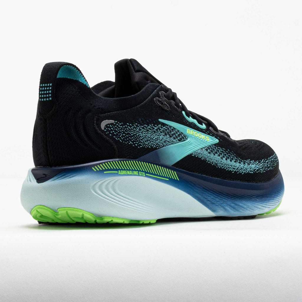 Brooks Adrenaline GTS 25 men's running shoe shown from rear three-quarter angle
