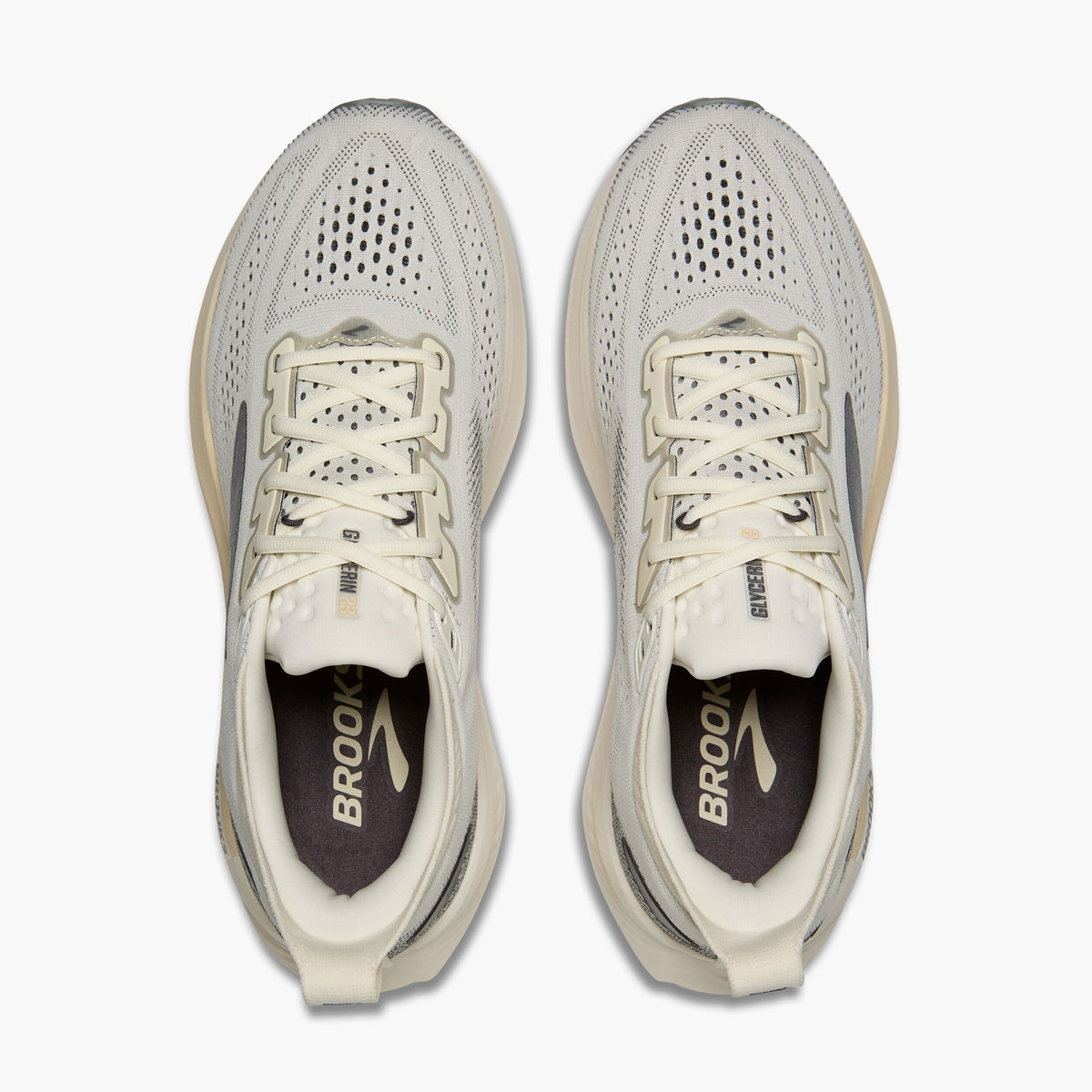 Brooks Glycerin 23 mens running shoes shown from top-down view as a pair