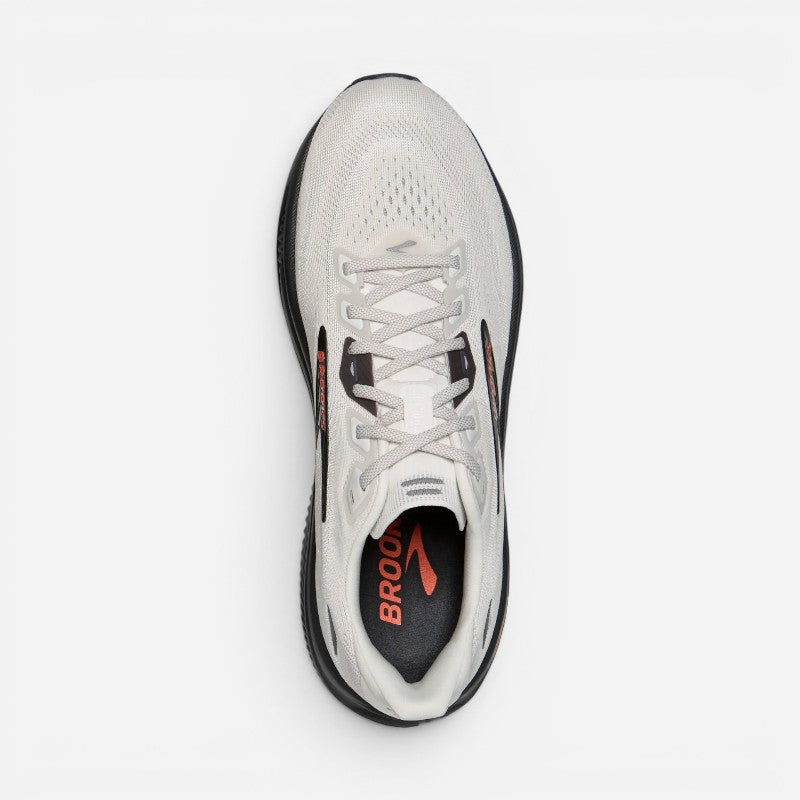 Top-down view of Brooks Ghost 18 men's running shoe with lace-up closure and mesh upper